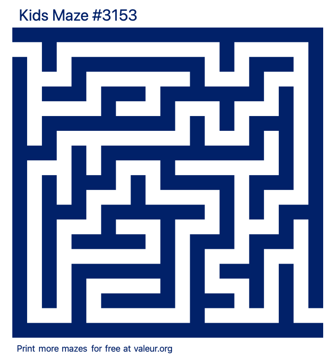 Free Printable Kids Maze number 3153