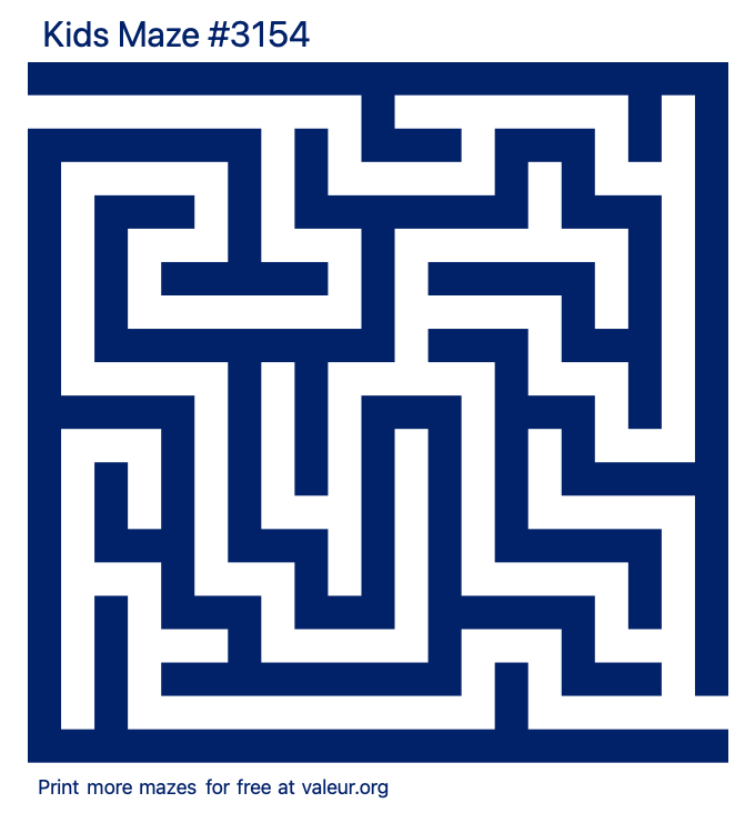 Free Printable Kids Maze number 3154