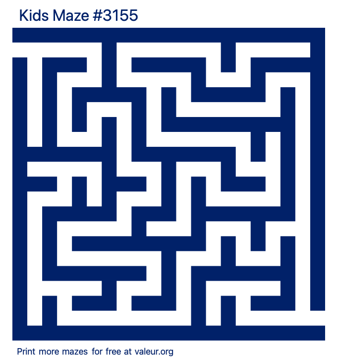 Free Printable Kids Maze number 3155