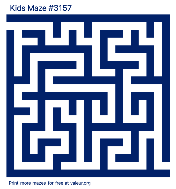 Free Printable Kids Maze number 3157