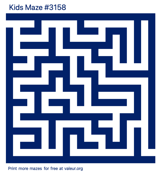 Free Printable Kids Maze number 3158