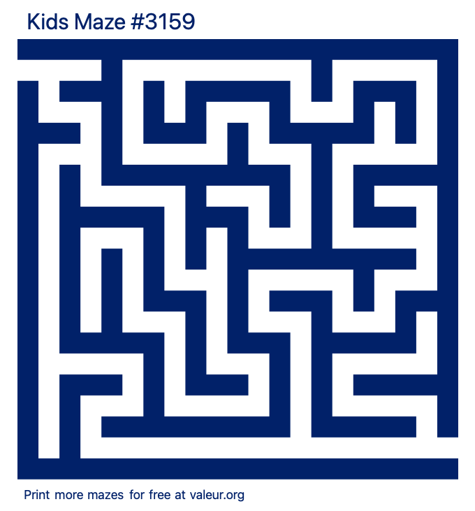 Free Printable Kids Maze number 3159