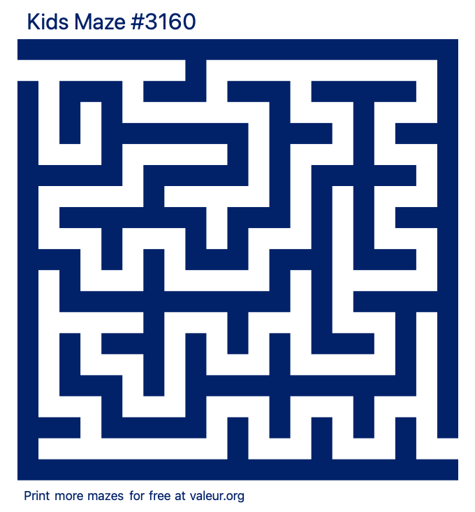 Free Printable Kids Maze number 3160