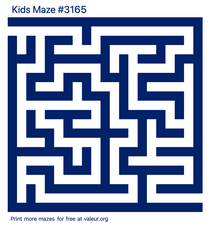 Free Printable Kids Maze number 3165