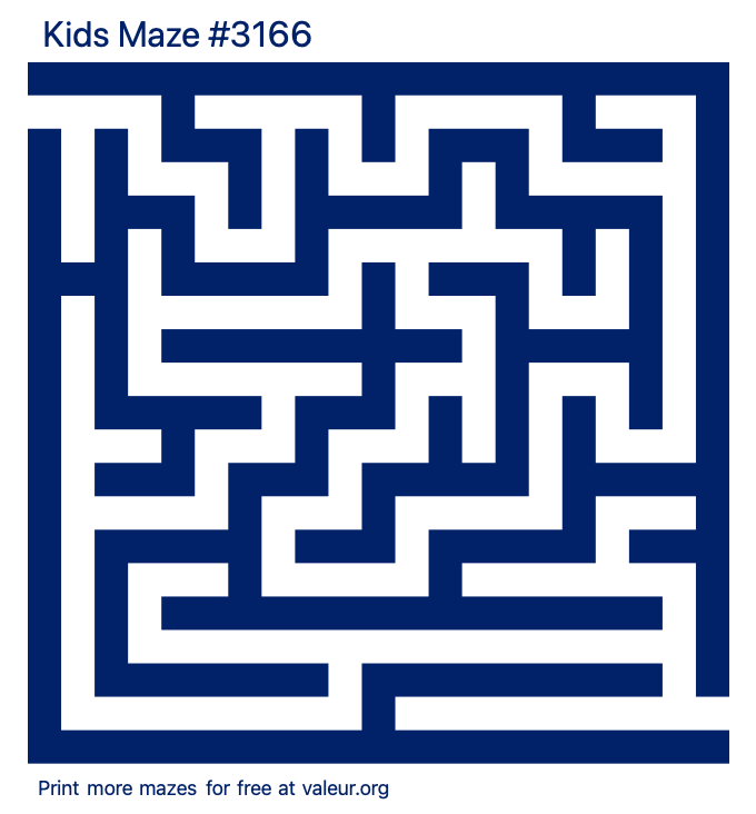 Free Printable Kids Maze number 3166