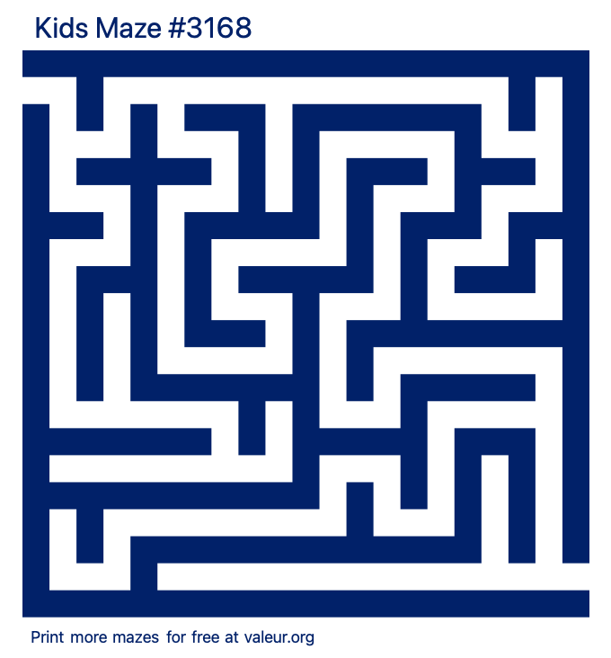 Free Printable Kids Maze number 3168