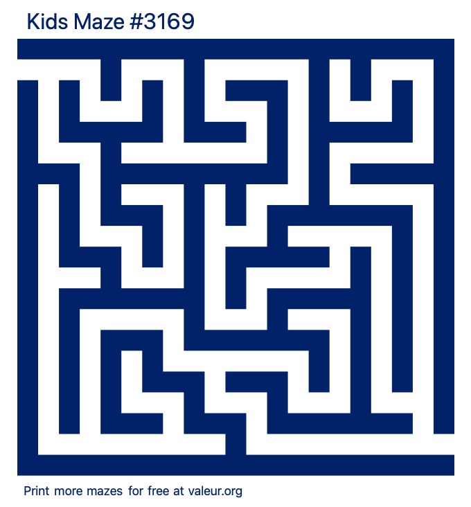 Free Printable Kids Maze number 3169