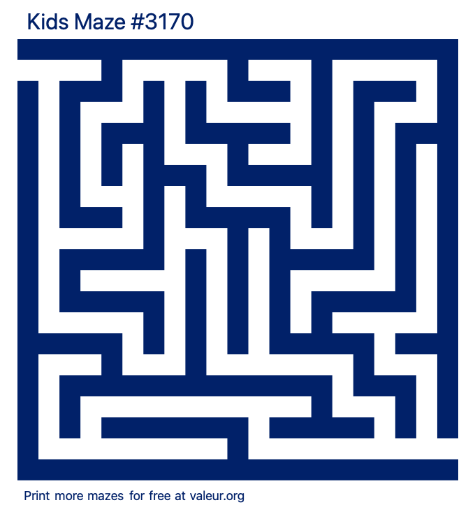 Free Printable Kids Maze number 3170