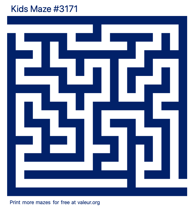 Free Printable Kids Maze number 3171