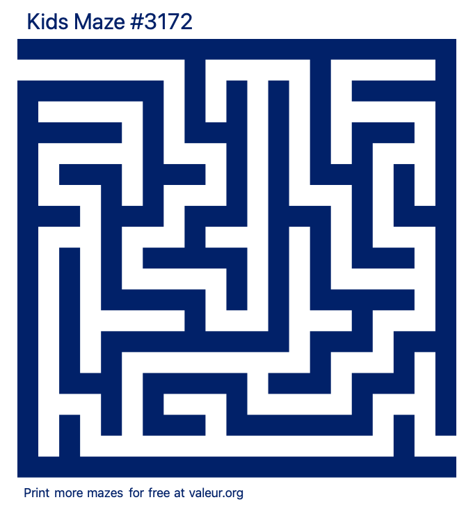 Free Printable Kids Maze number 3172