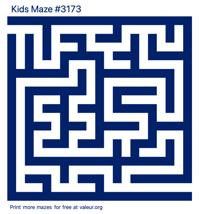 Free Printable Kids Maze number 3173