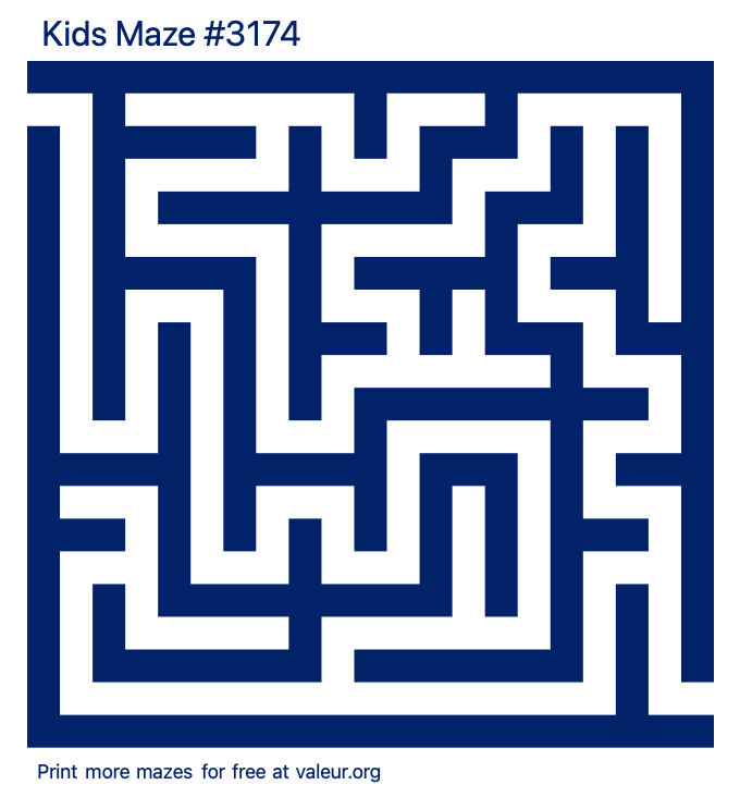 Free Printable Kids Maze number 3174