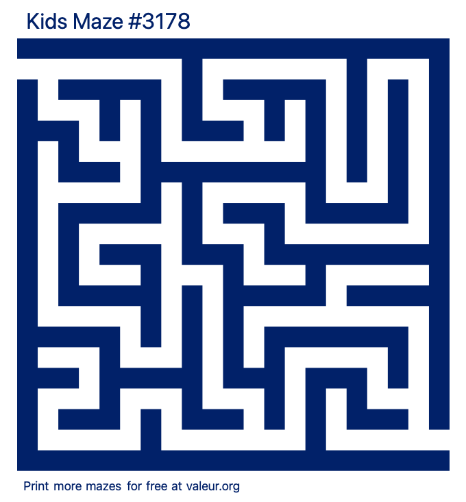 Free Printable Kids Maze number 3178