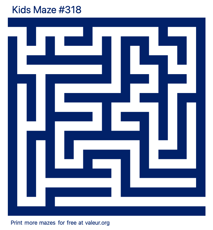 Free Printable Kids Maze number 318