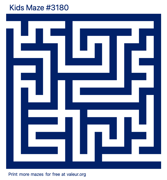 Free Printable Kids Maze number 3180