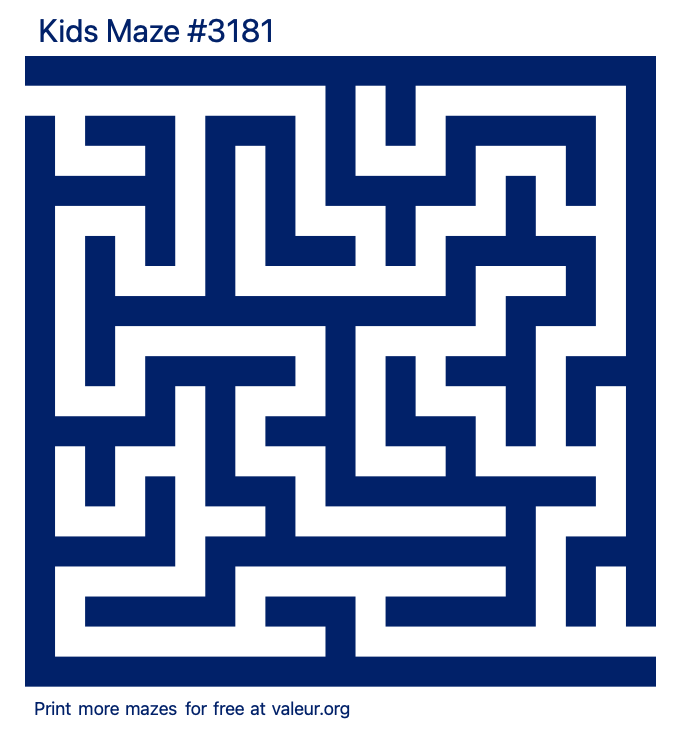 Free Printable Kids Maze number 3181