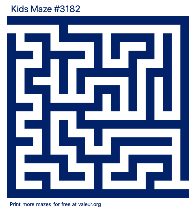 Free Printable Kids Maze number 3182