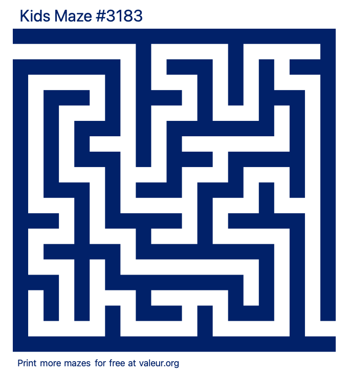 Free Printable Kids Maze number 3183