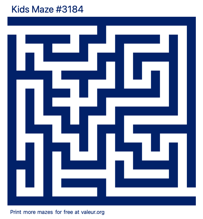 Free Printable Kids Maze number 3184