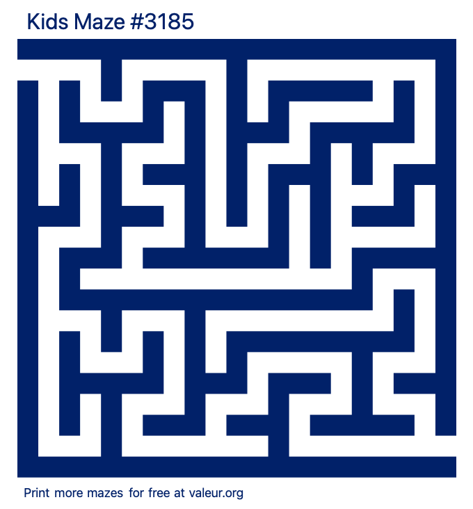 Free Printable Kids Maze number 3185