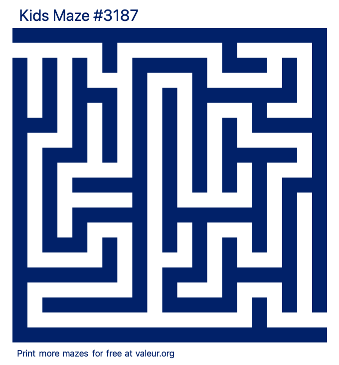 Free Printable Kids Maze number 3187