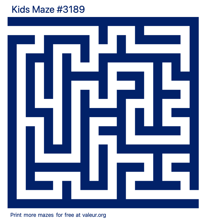 Free Printable Kids Maze number 3189