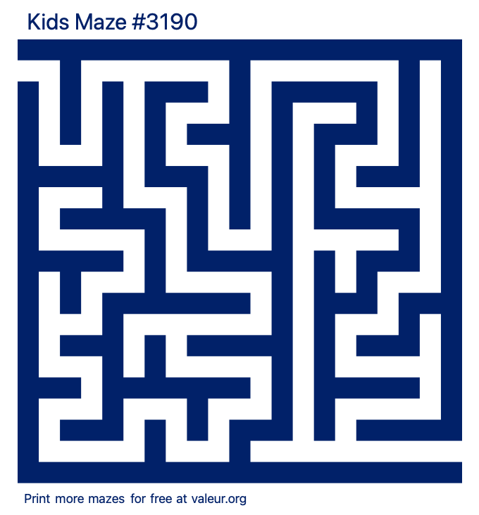 Free Printable Kids Maze number 3190