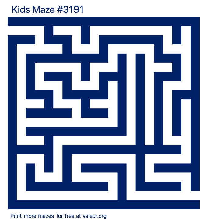 Free Printable Kids Maze number 3191