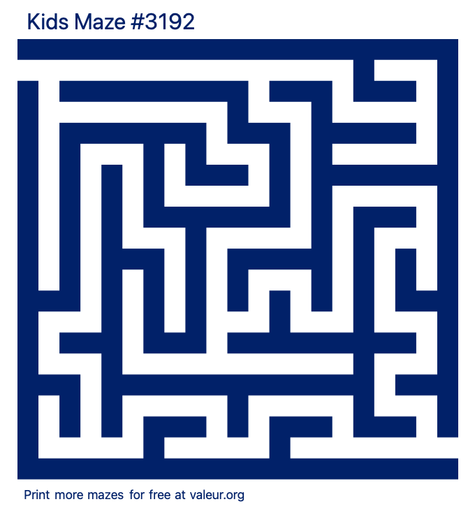 Free Printable Kids Maze number 3192