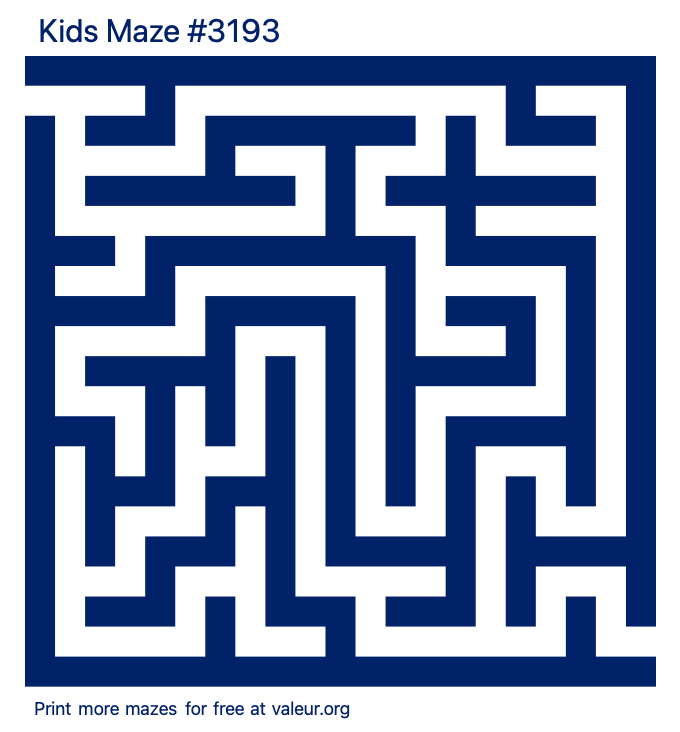 Free Printable Kids Maze number 3193