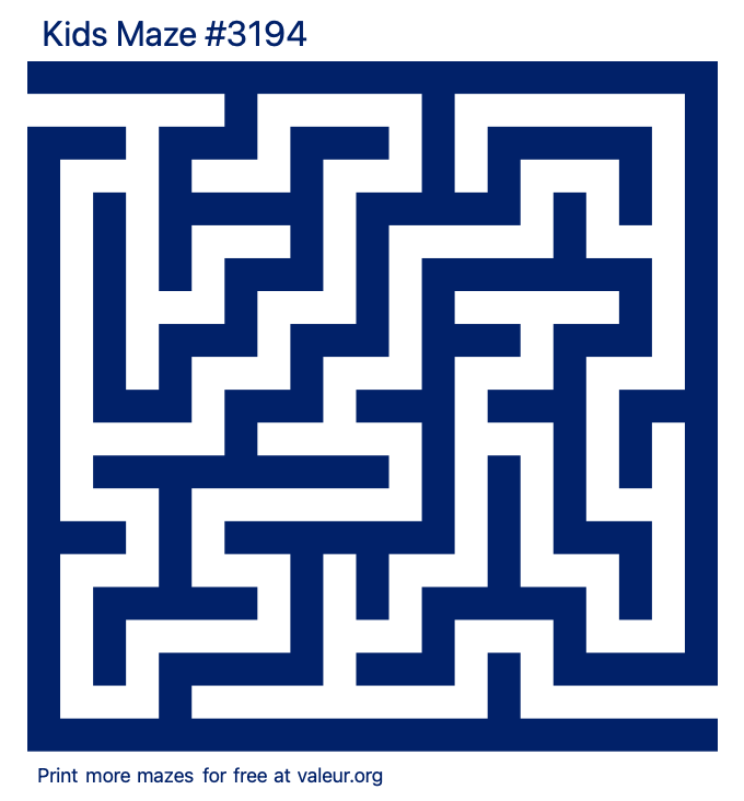 Free Printable Kids Maze number 3194