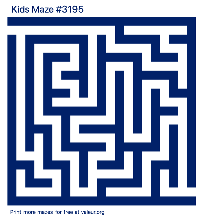 Free Printable Kids Maze number 3195