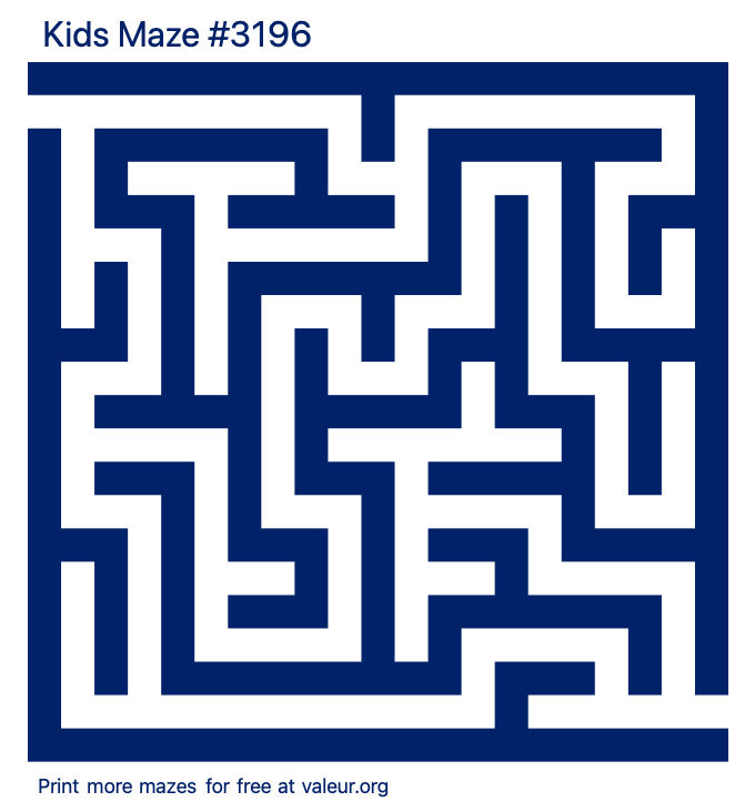 Free Printable Kids Maze number 3196