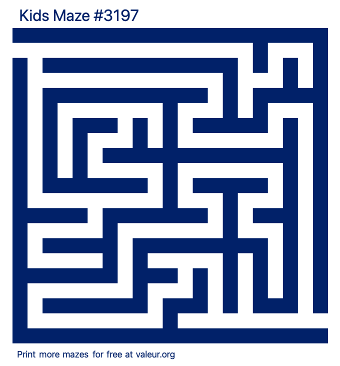 Free Printable Kids Maze number 3197