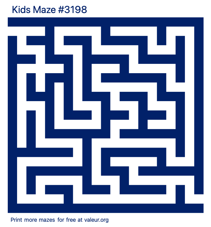 Free Printable Kids Maze number 3198