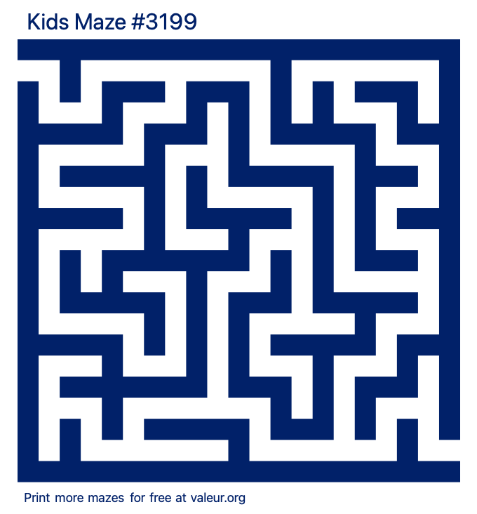 Free Printable Kids Maze number 3199