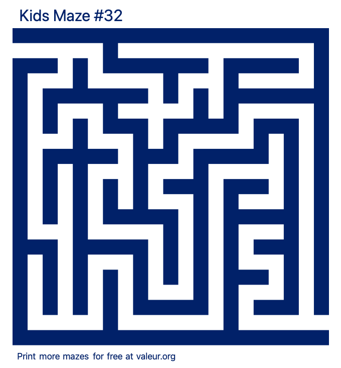 Free Printable Kids Maze number 32