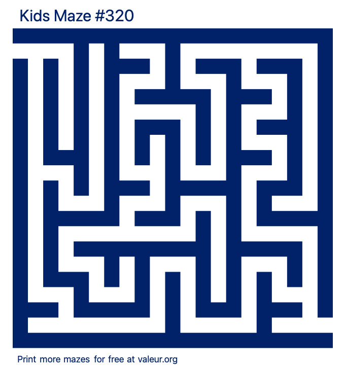 Free Printable Kids Maze number 320