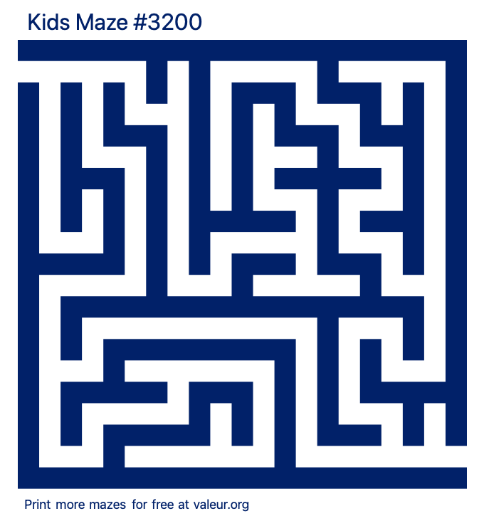 Free Printable Kids Maze number 3200