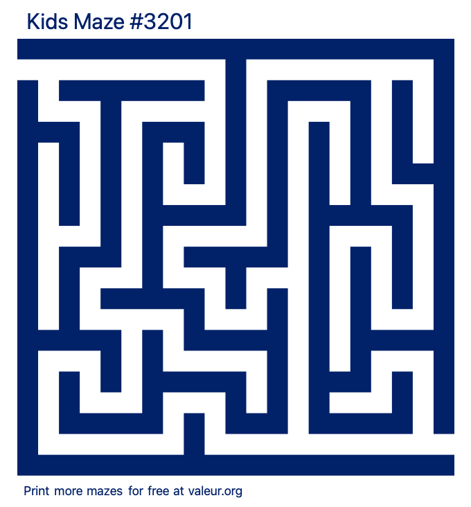 Free Printable Kids Maze number 3201