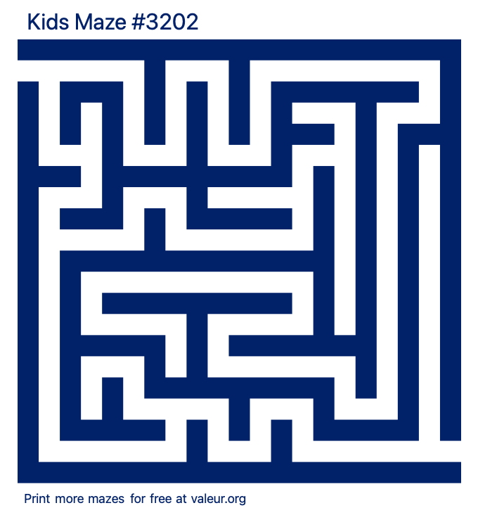 Free Printable Kids Maze number 3202