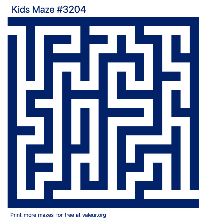 Free Printable Kids Maze number 3204