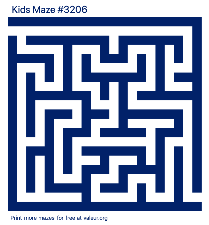 Free Printable Kids Maze number 3206