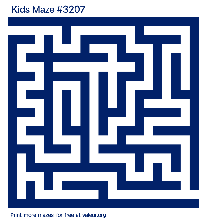 Free Printable Kids Maze number 3207