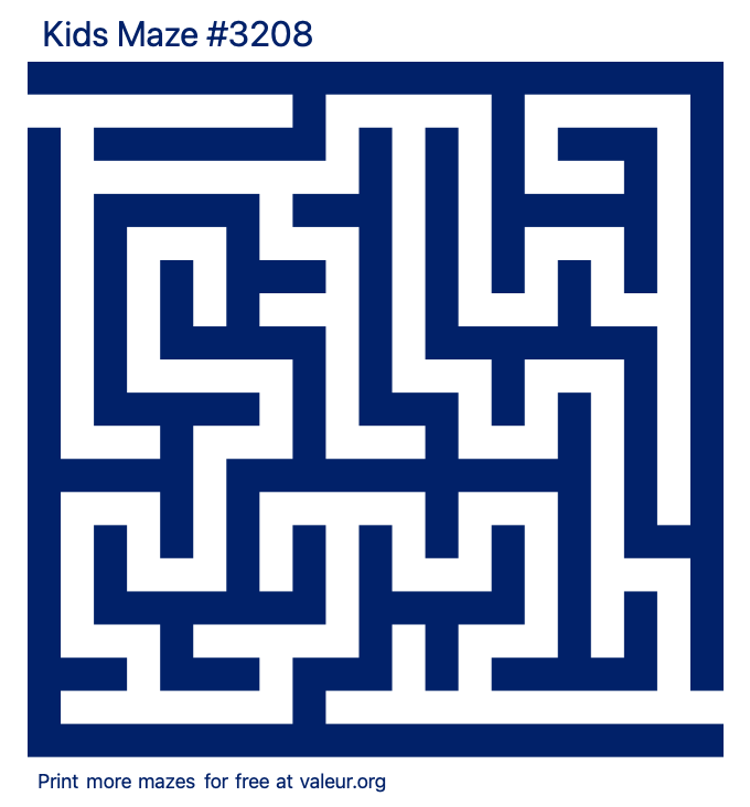 Free Printable Kids Maze number 3208