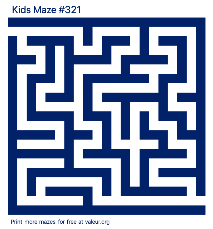 Free Printable Kids Maze number 321