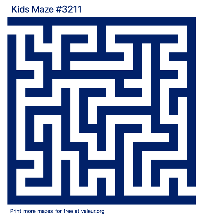 Free Printable Kids Maze number 3211