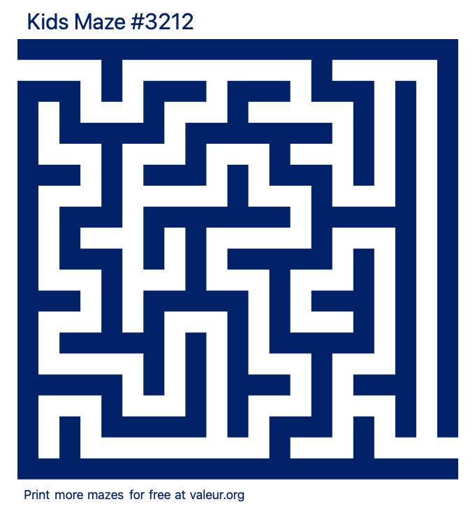 Free Printable Kids Maze number 3212