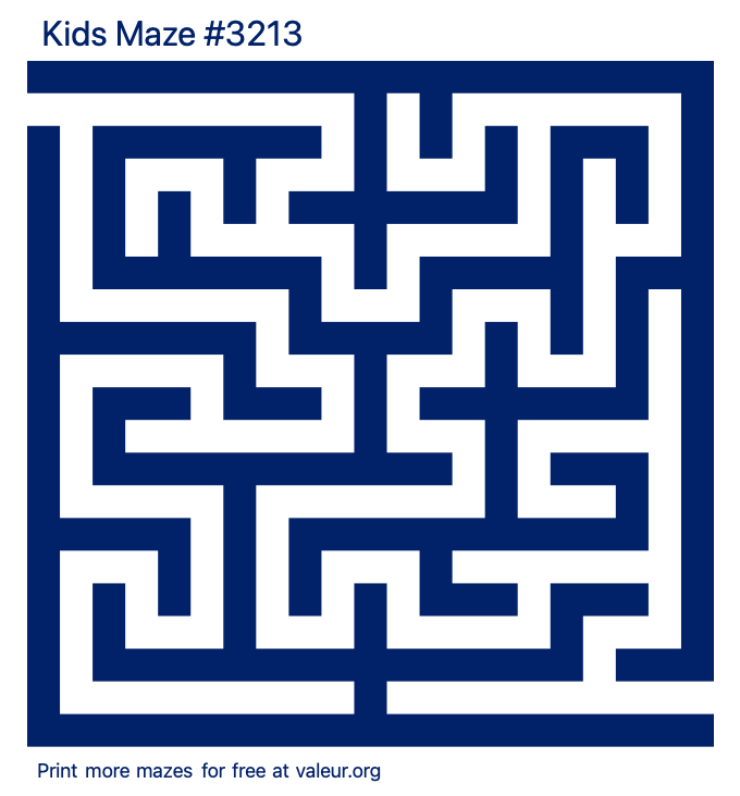 Free Printable Kids Maze number 3213