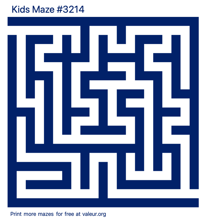 Free Printable Kids Maze number 3214